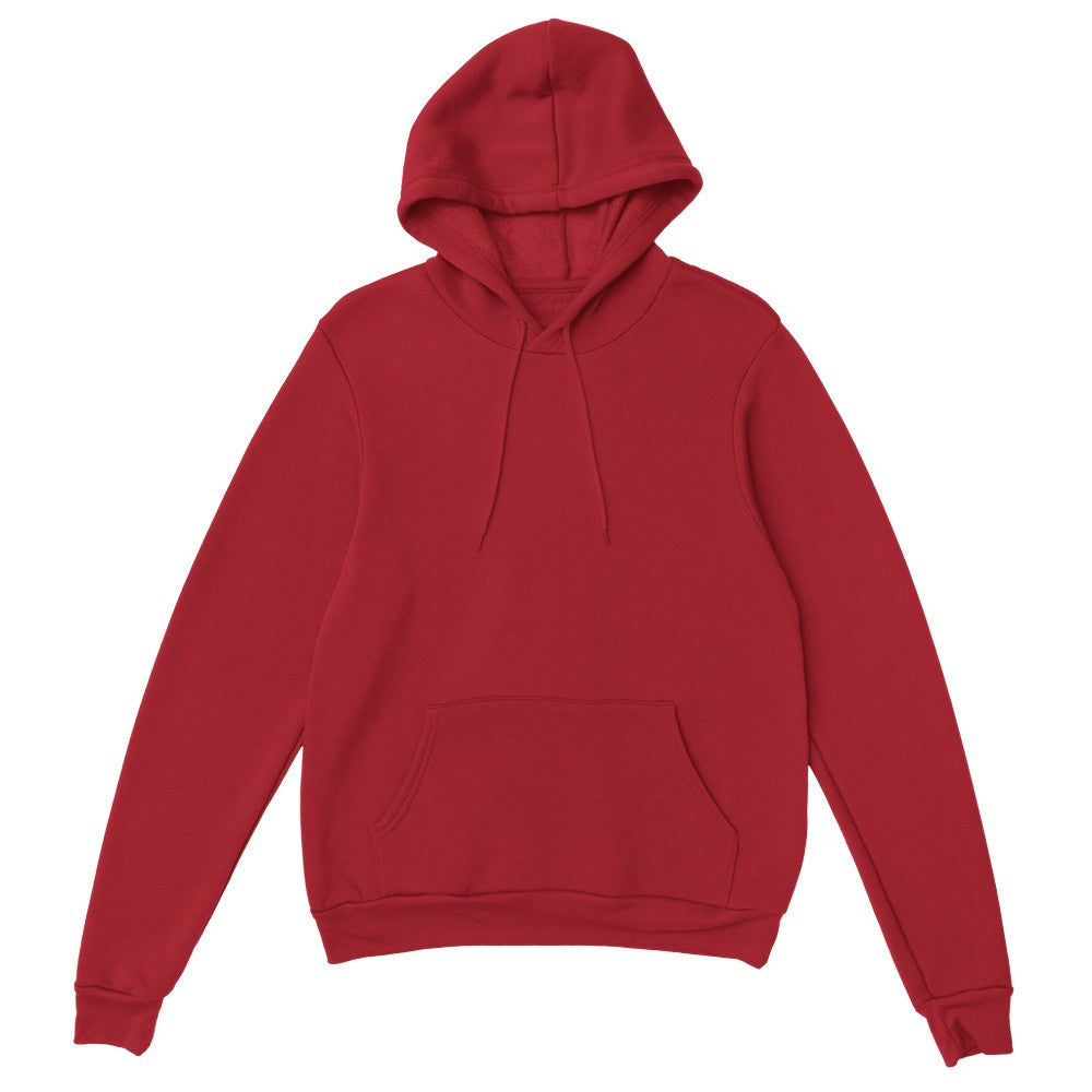 Cherry Red law of attraction hooded sweatshirt with white positive affirmation text graphics