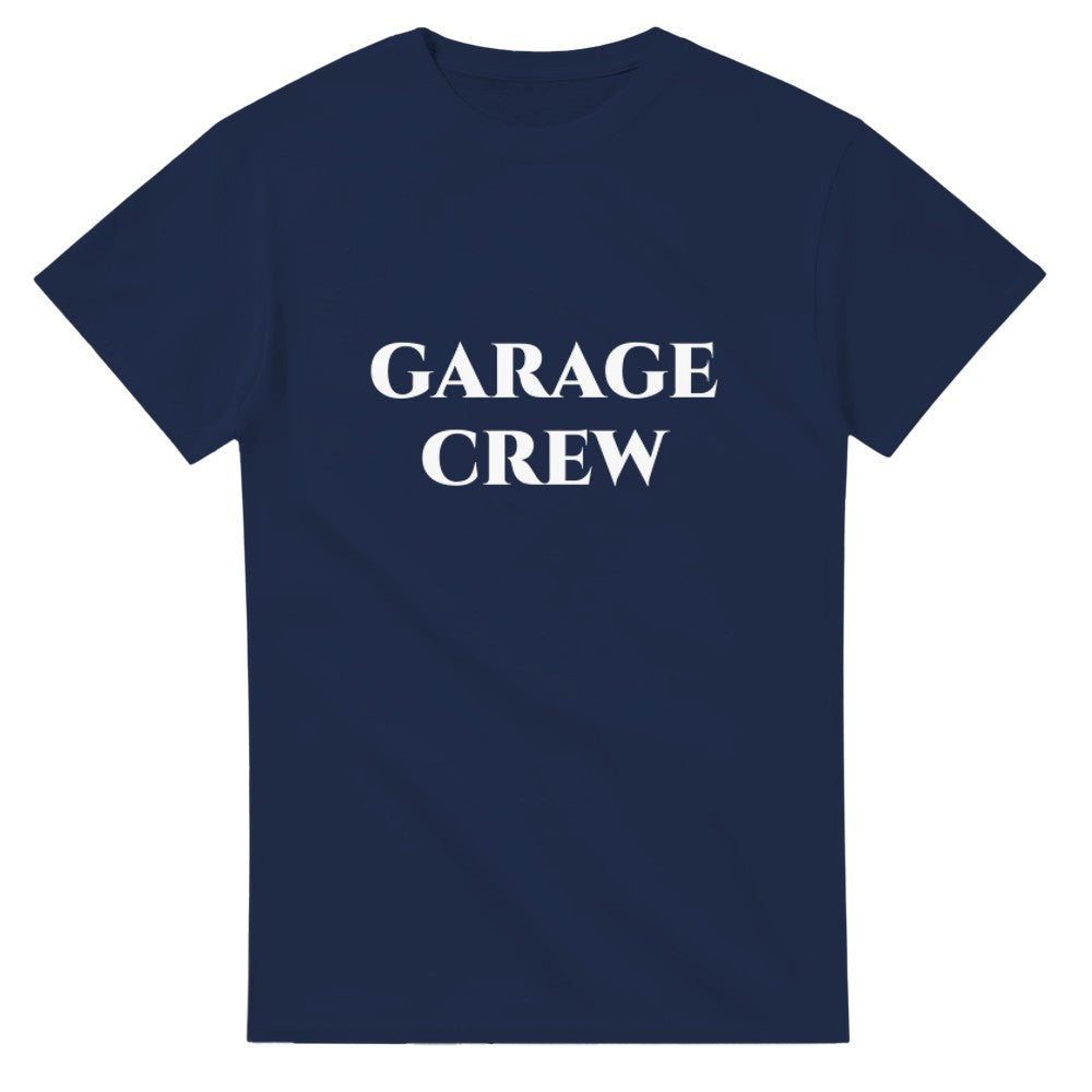 Navy blue heavyweight cotton t-shirt featuring humorous beer quote text graphic