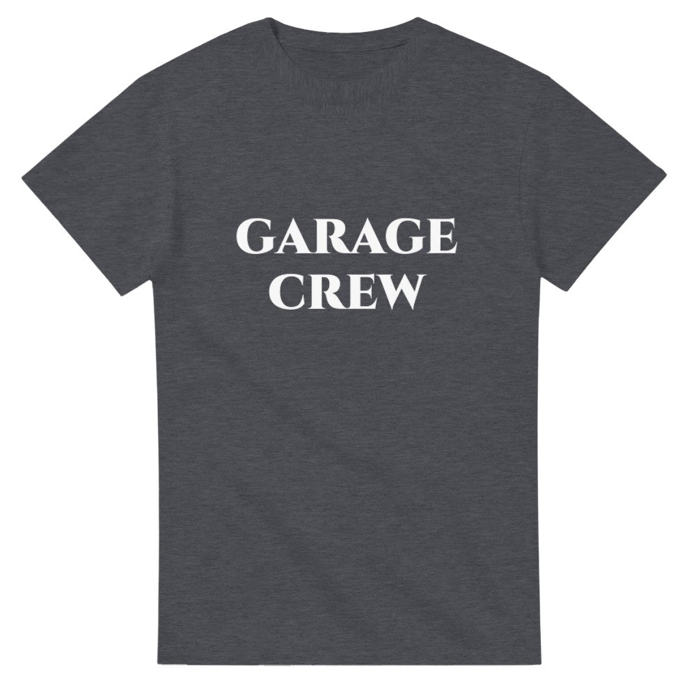 Garage Crew fueled by beer printed t-shirt in Dark Heather grey mechanic streetwear