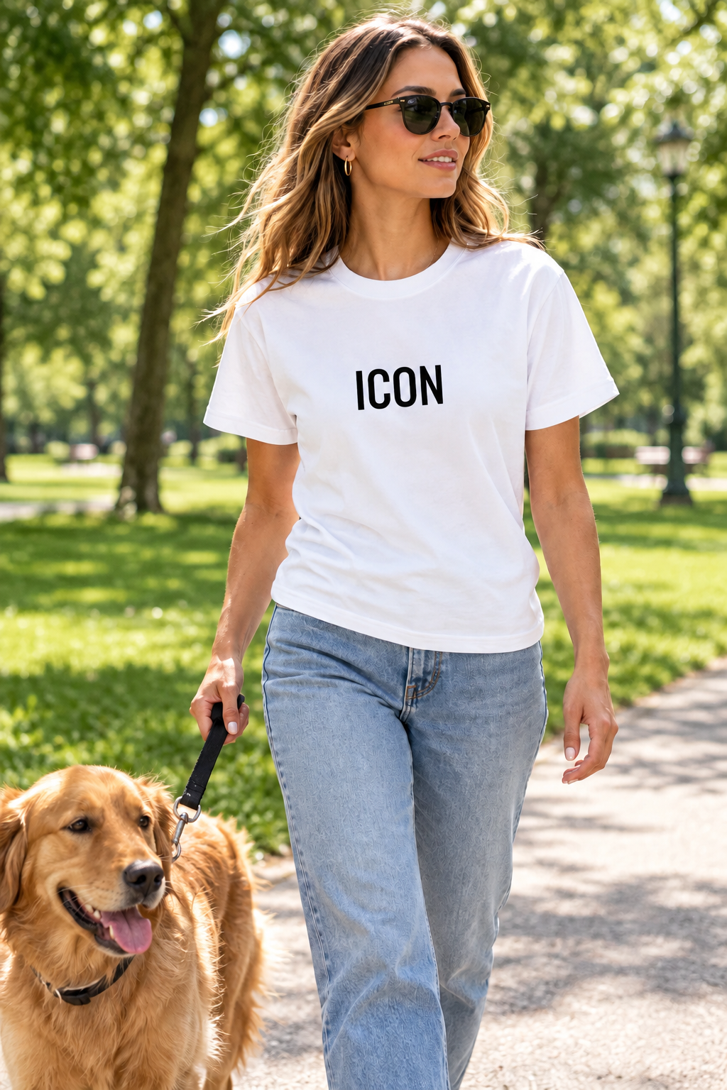 Front view showcase of the graphic quote tee featuring white block text typography print