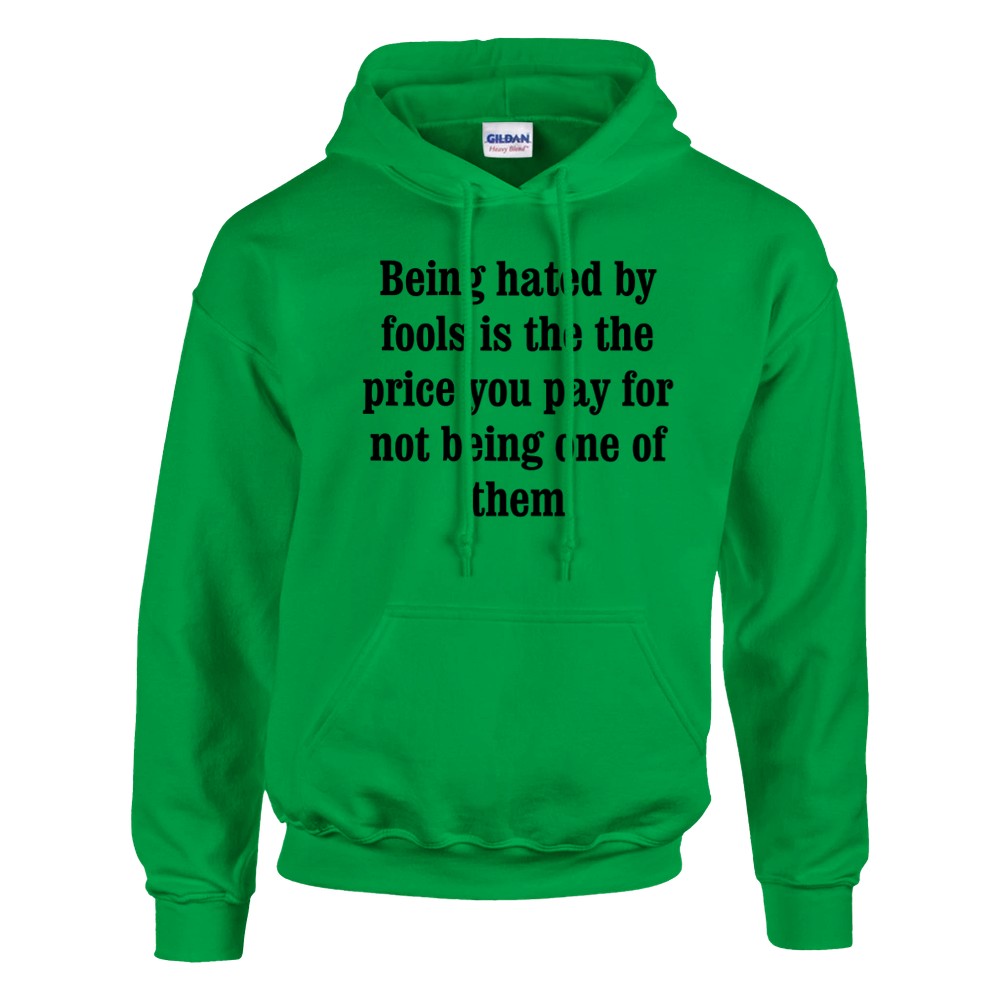 Irish Green soft cotton polyester pullover hooded sweatshirt featuring white slogan text